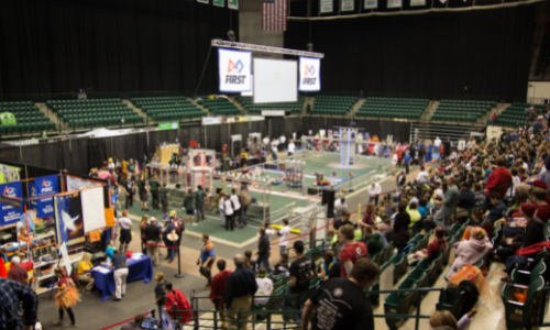 Team 6004 on the Stronghold Field at the State Championship