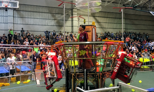 2017 Competition Robot after Climbing the Airship in Raleigh